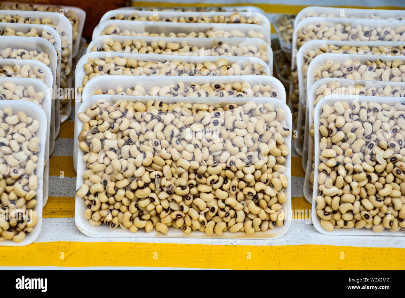 Beans In Containers For Sale At Store Stock Photo Alamy