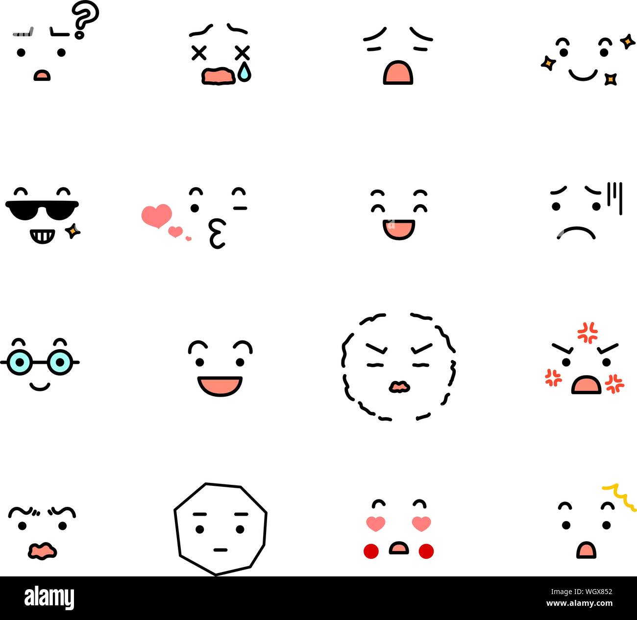This is a illustration of Movement of emotion face icon Stock Vector ...