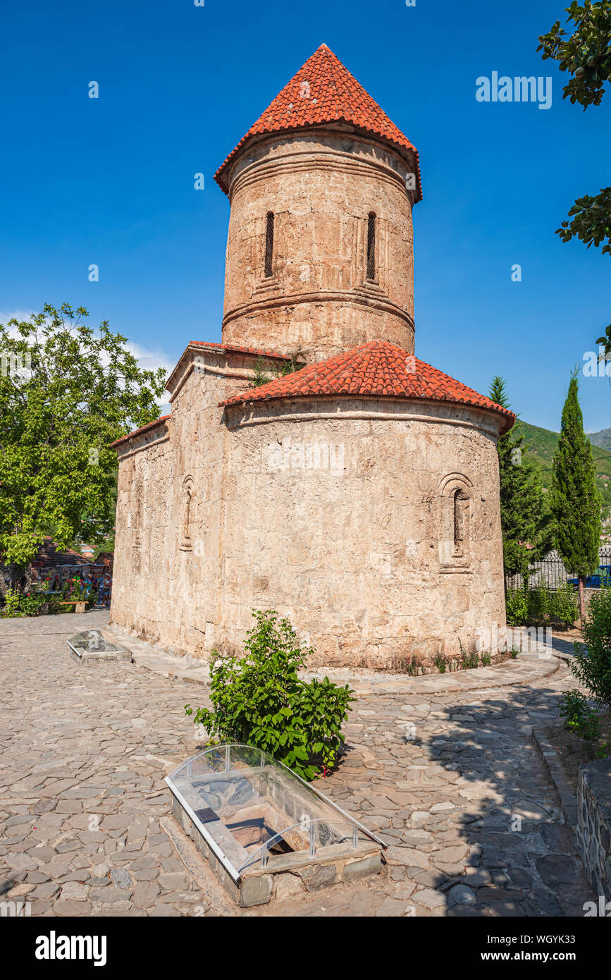 Ancient Albanian church in the Kish village, the city of Sheki Stock
