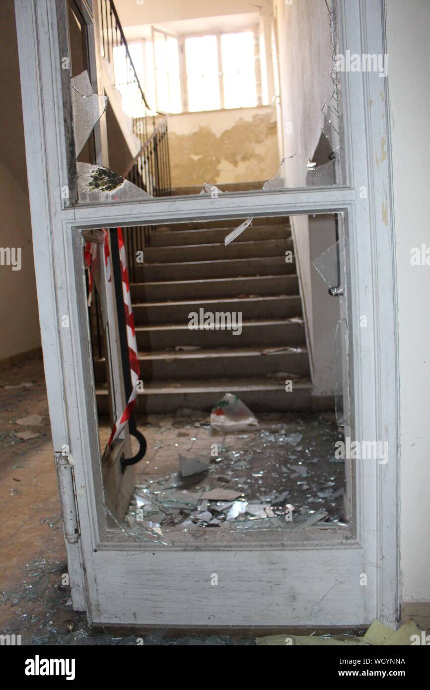 Broken Glass At Home Stock Photo Alamy