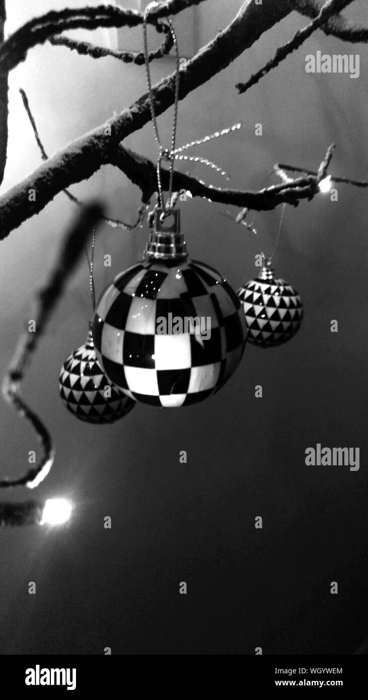 Christmas Baubles Black And White Stock Photos Images Alamy