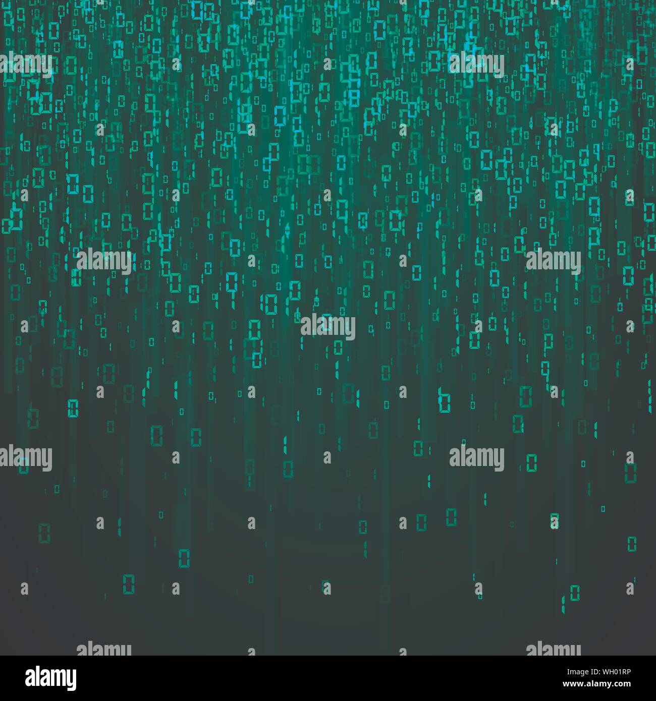 Random binary numbers. Matrix background in green colors. Vector illustration Stock Vector