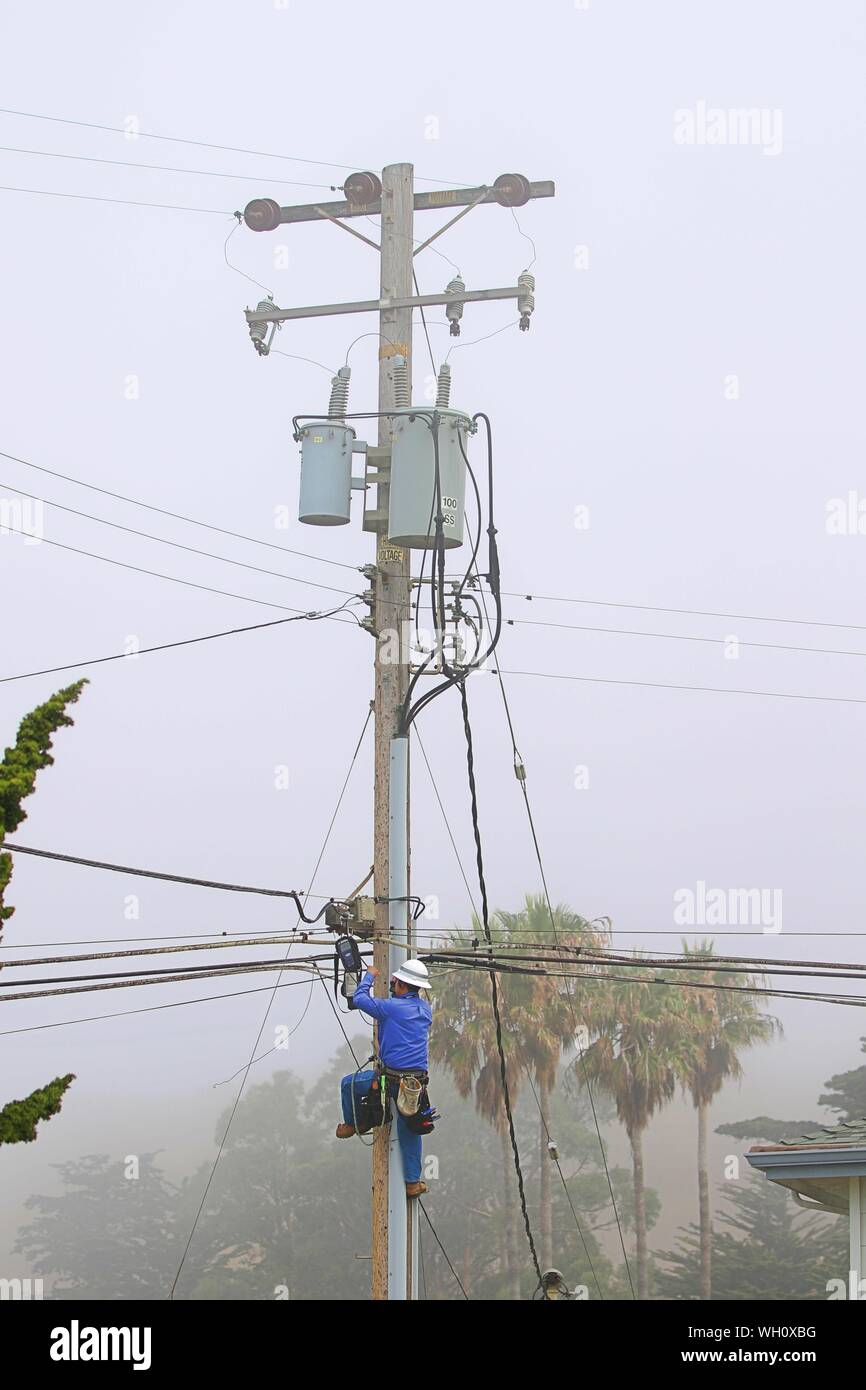 Telephone line worker hires stock photography and images Alamy