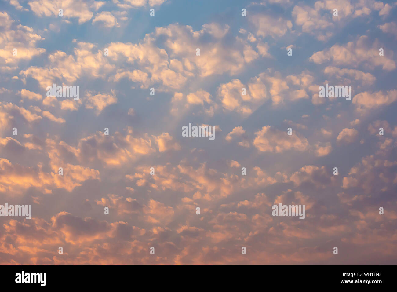 Sky and clouds reflected the morning sun. Stock Photo