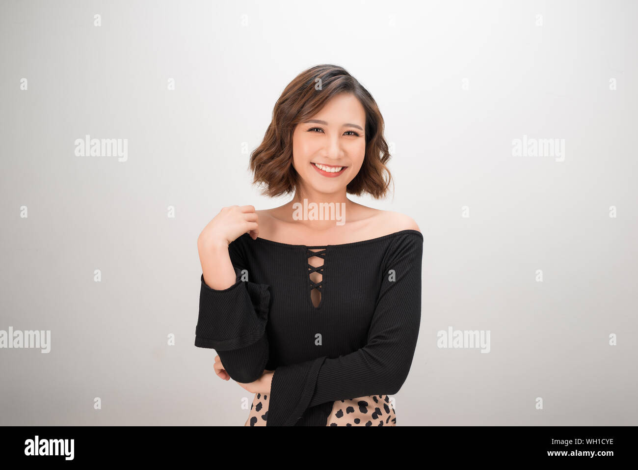Asian woman white backgrounds hi-res stock photography and images - Alamy