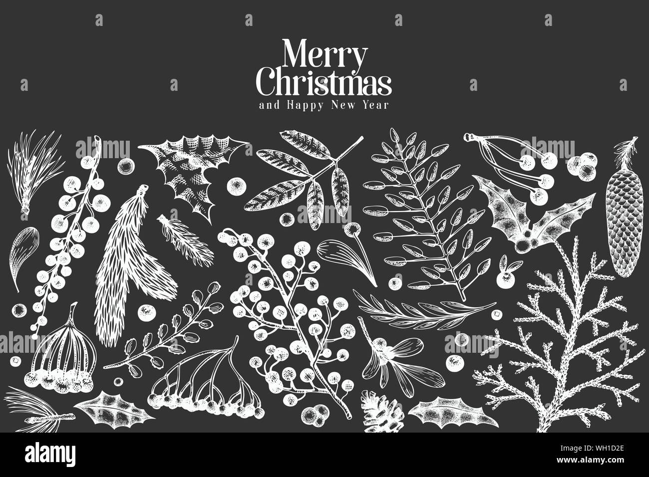 Christmas Banner Template Vector Hand Drawn Illustrations On