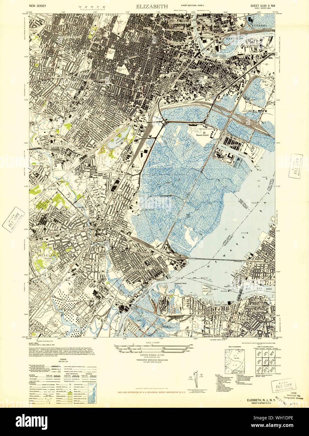 Elizabeth new jersey map hi-res stock photography and images - Alamy