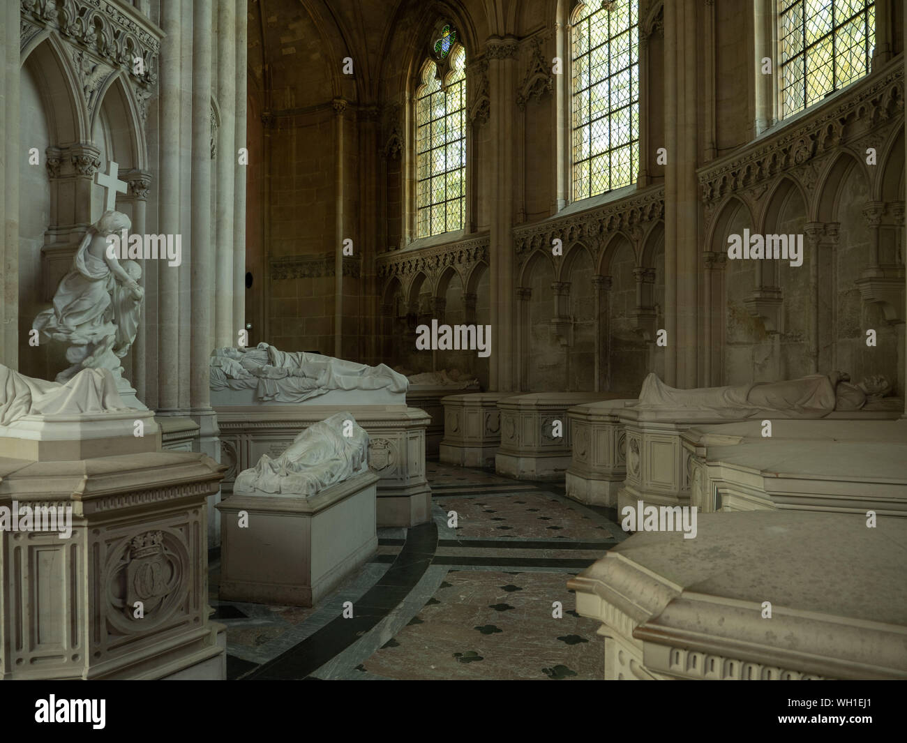 Dreux, France, April 30, 2019: View of the tour with the tombs of the kings inside of the Chapel Royal Saint Louis Stock Photo