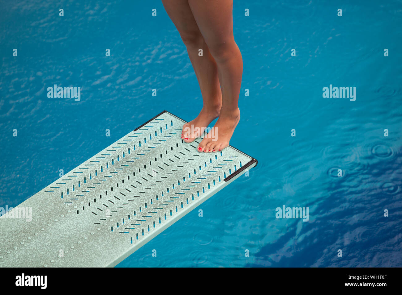 One woman diving board water hires stock photography and images Alamy
