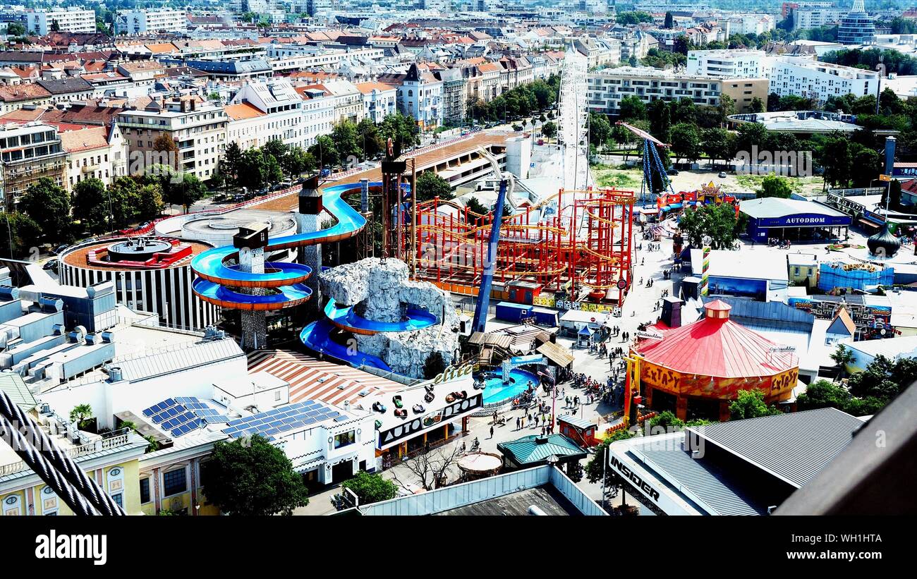 High Angle View Of Wiener Prater Stock Photo