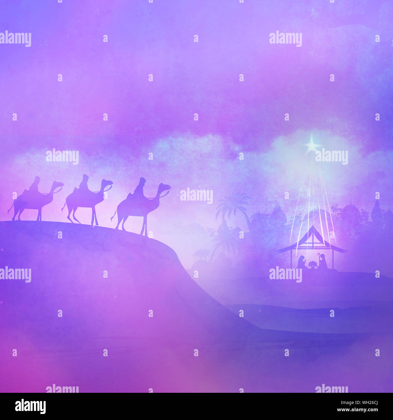 Christian Christmas Nativity Scene, abstract card Stock Photo - Alamy