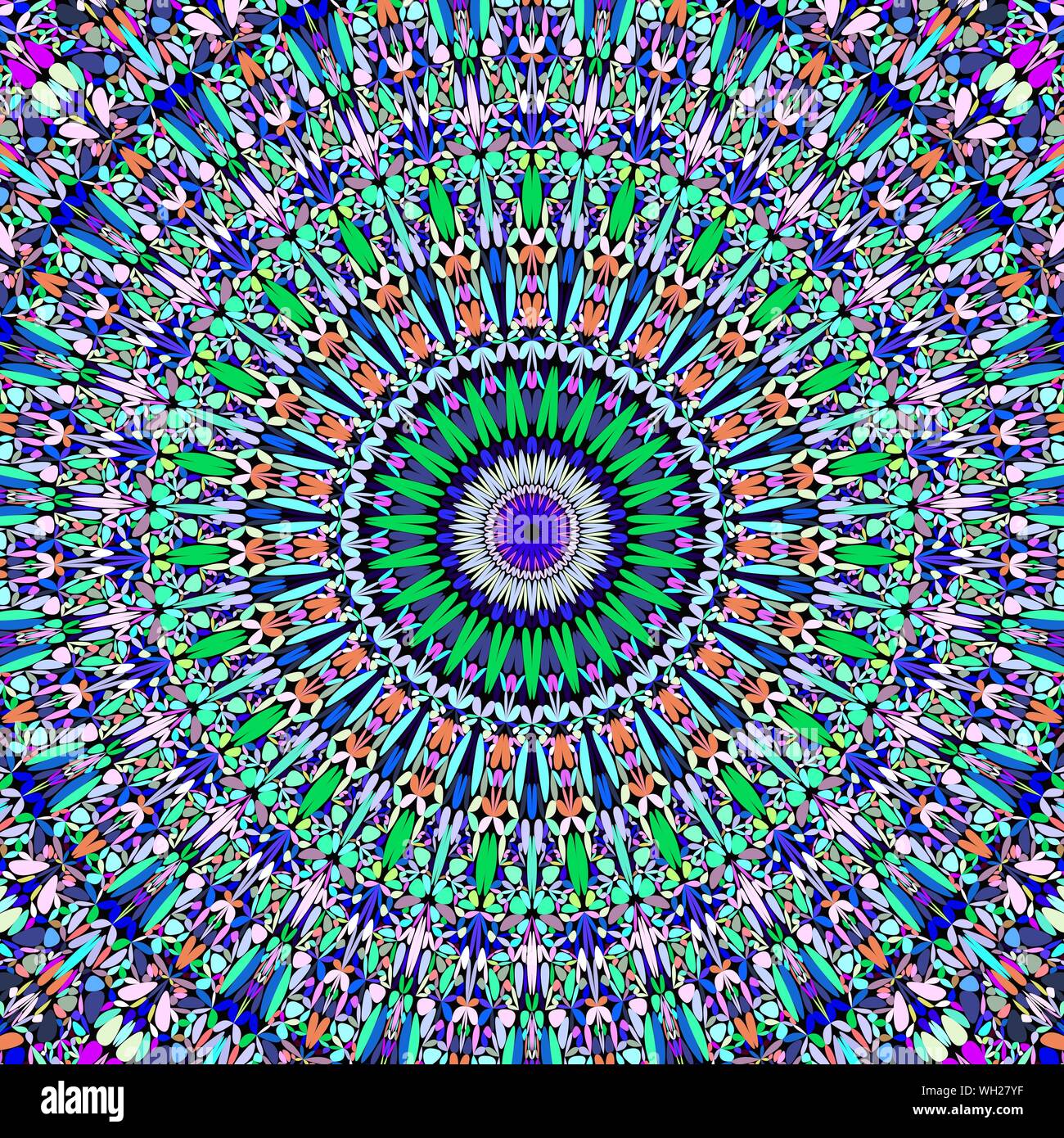Multicolored flower mandala background - floral circular vector graphic ...
