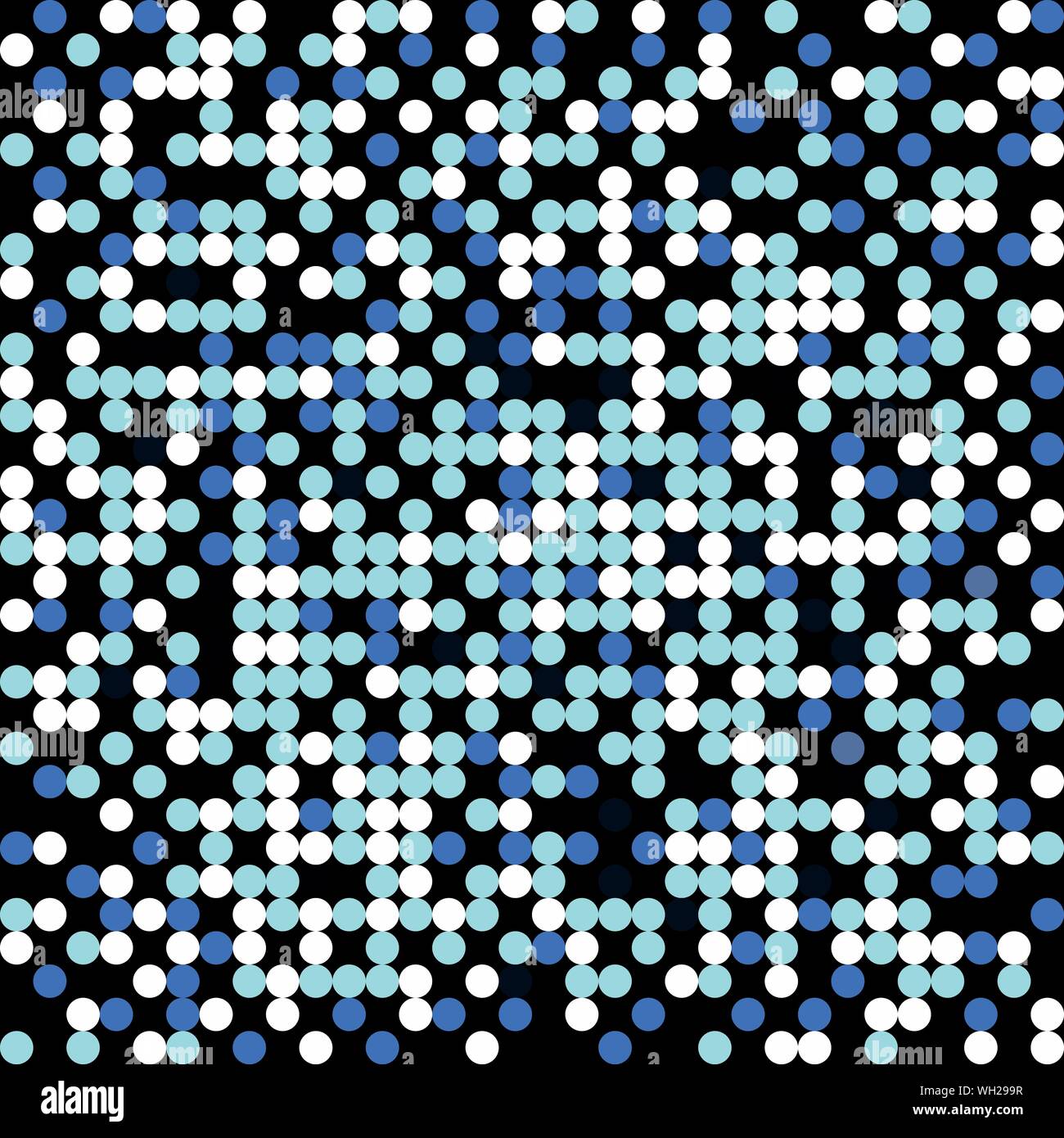 small colored balls on a black background Seamless geometric background Stock Vector