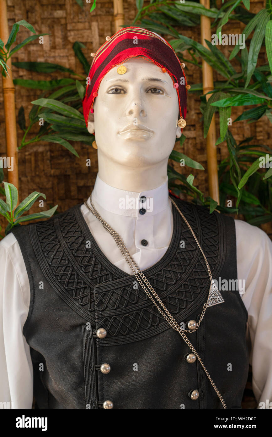 Trabzon / Turkey - August 08 2019: Mannequin in Turkish traditional clothes for black sea region Stock Photo