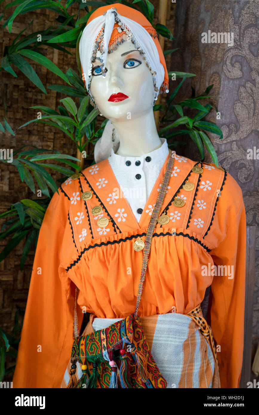 Trabzon / Turkey - August 08 2019: Mannequin in Turkish traditional clothes for black sea region Stock Photo