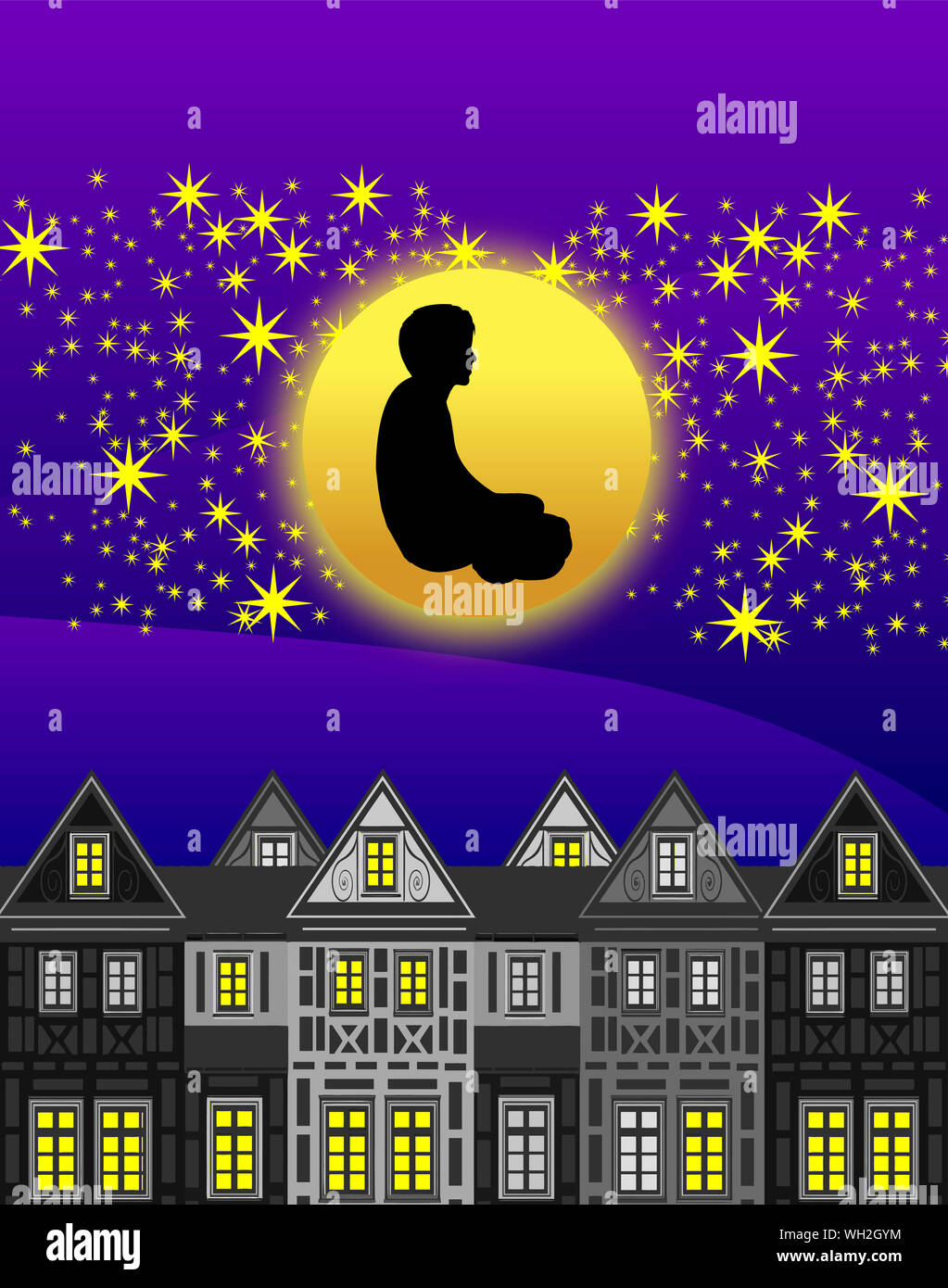 Fighting sleepless nights and restlessness with relaxing thoughts Stock