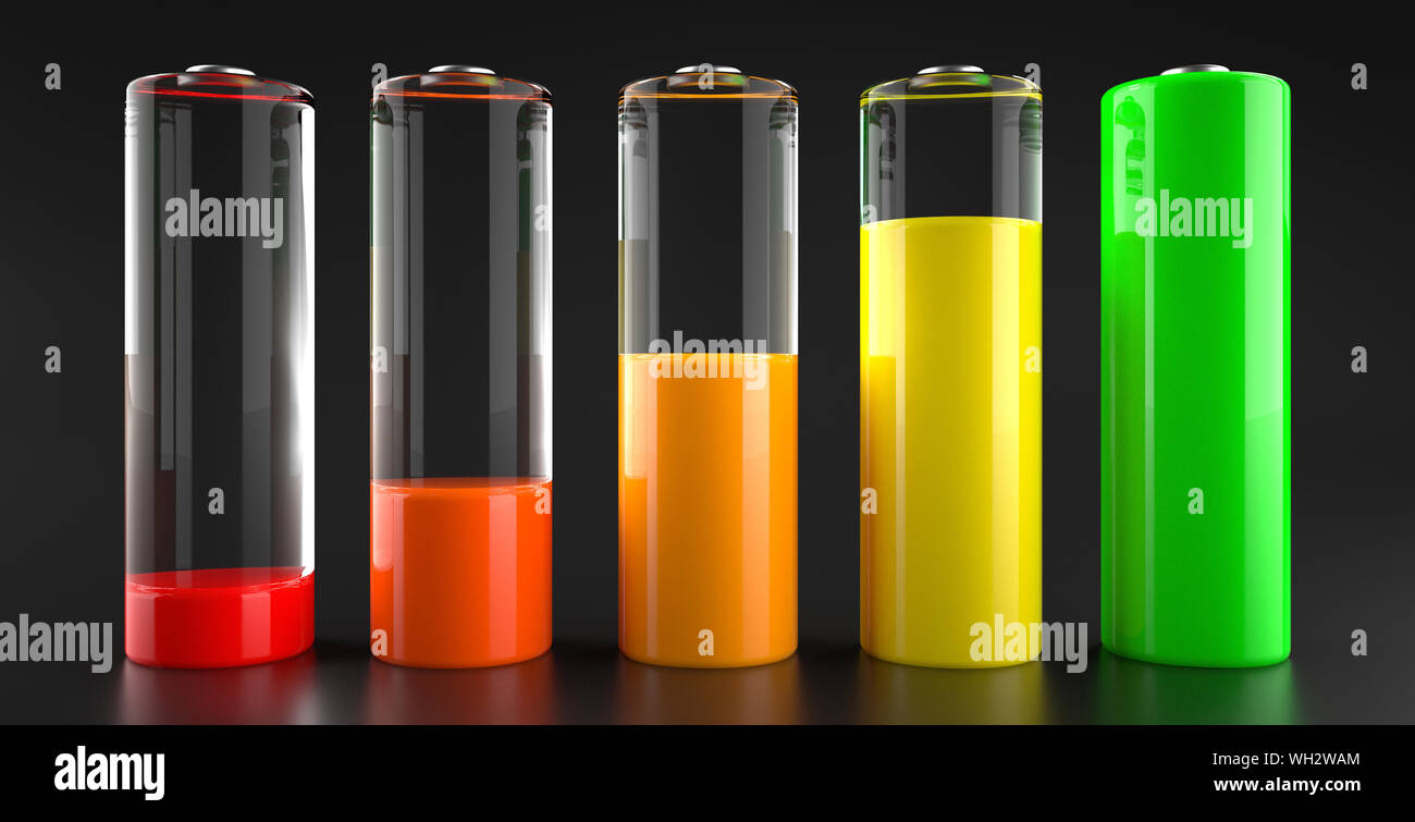 Battery Charging Steps 3D Illustration Stock Photo Alamy