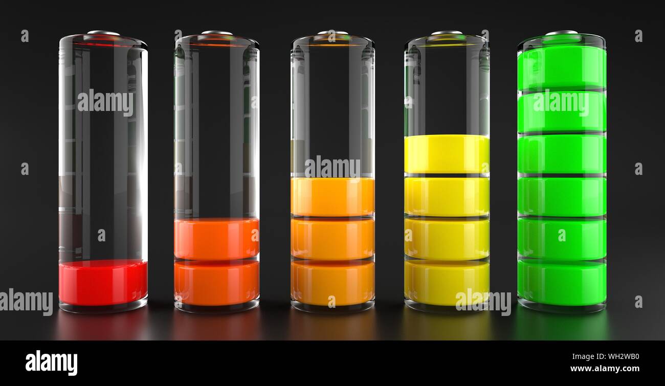 Battery Charging Steps 3D Illustration Stock Photo Alamy