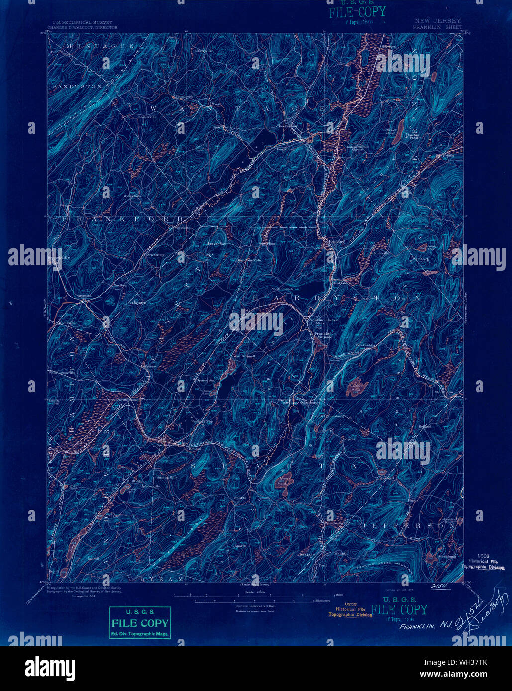 Map Of Franklin New Jersey High Resolution Stock Photography and Images
