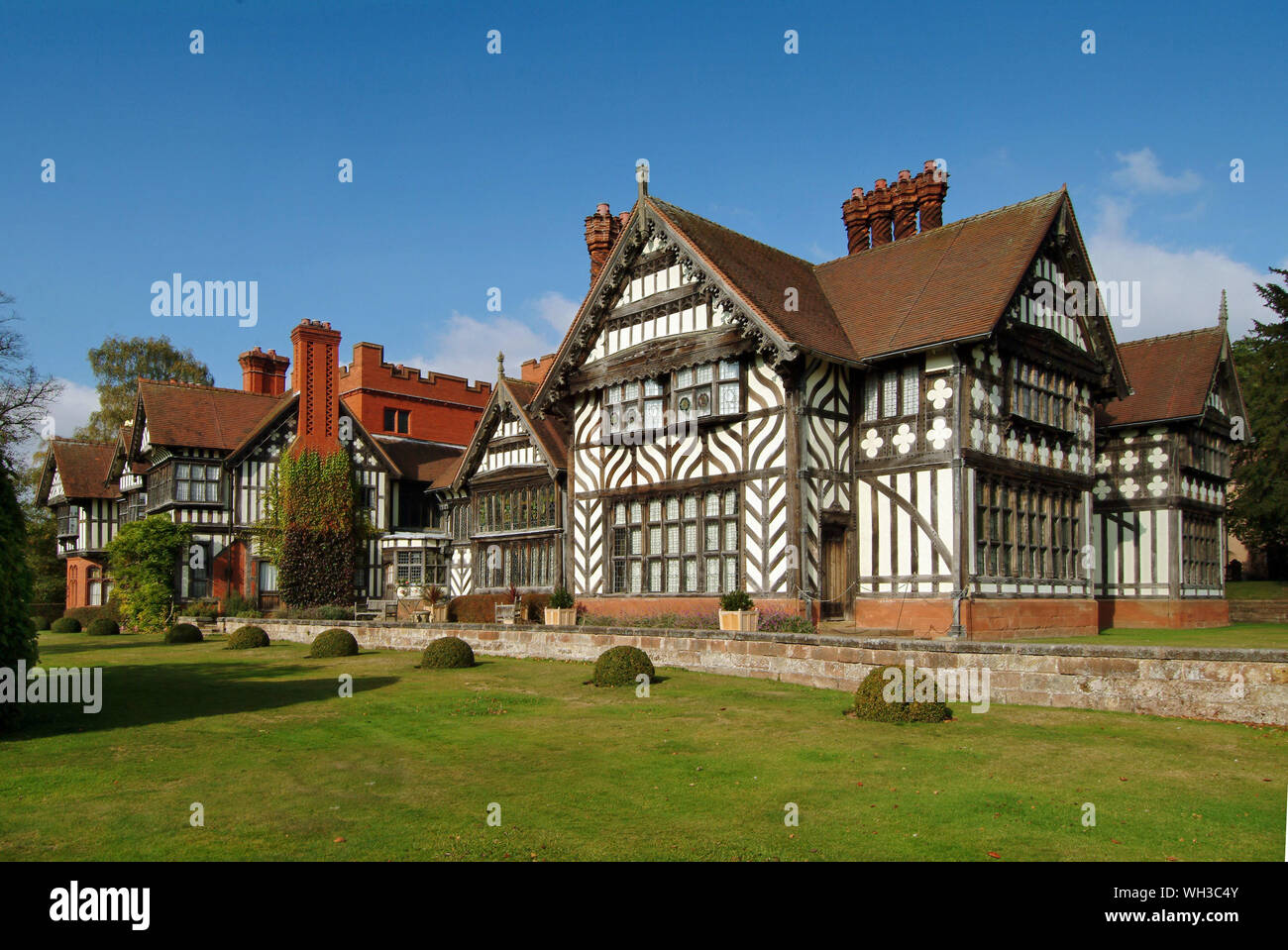 Wightwick Manor, a Victorian house in the Arts & Crafts style, formally owned by Geoffrey Mander MP. Stock Photo