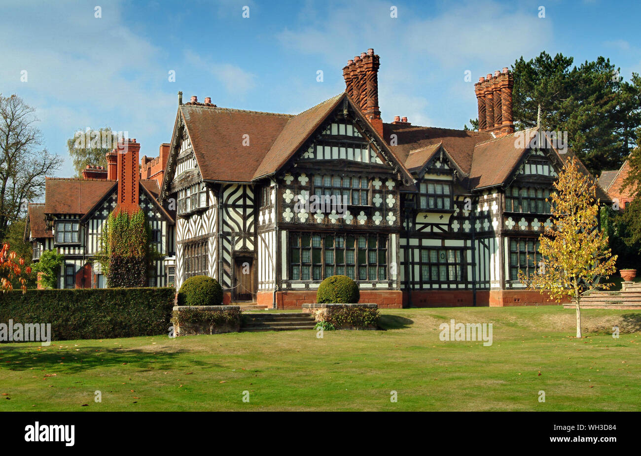 Wightwick Manor, a Victorian house in the Arts & Crafts style, formally owned by Geoffrey Mander MP. Stock Photo