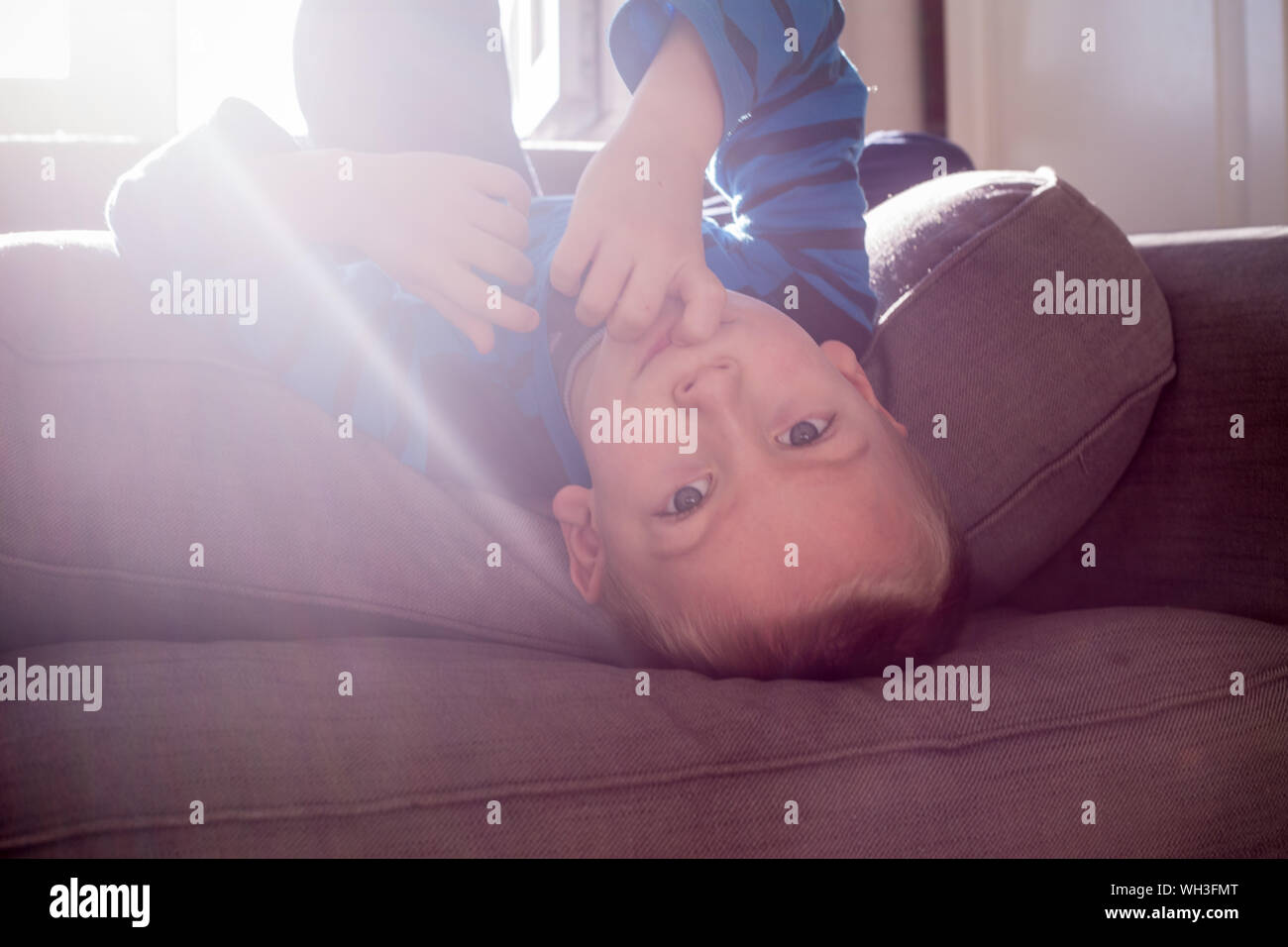 Boy relaxing home caucasian hi-res stock photography and images - Alamy