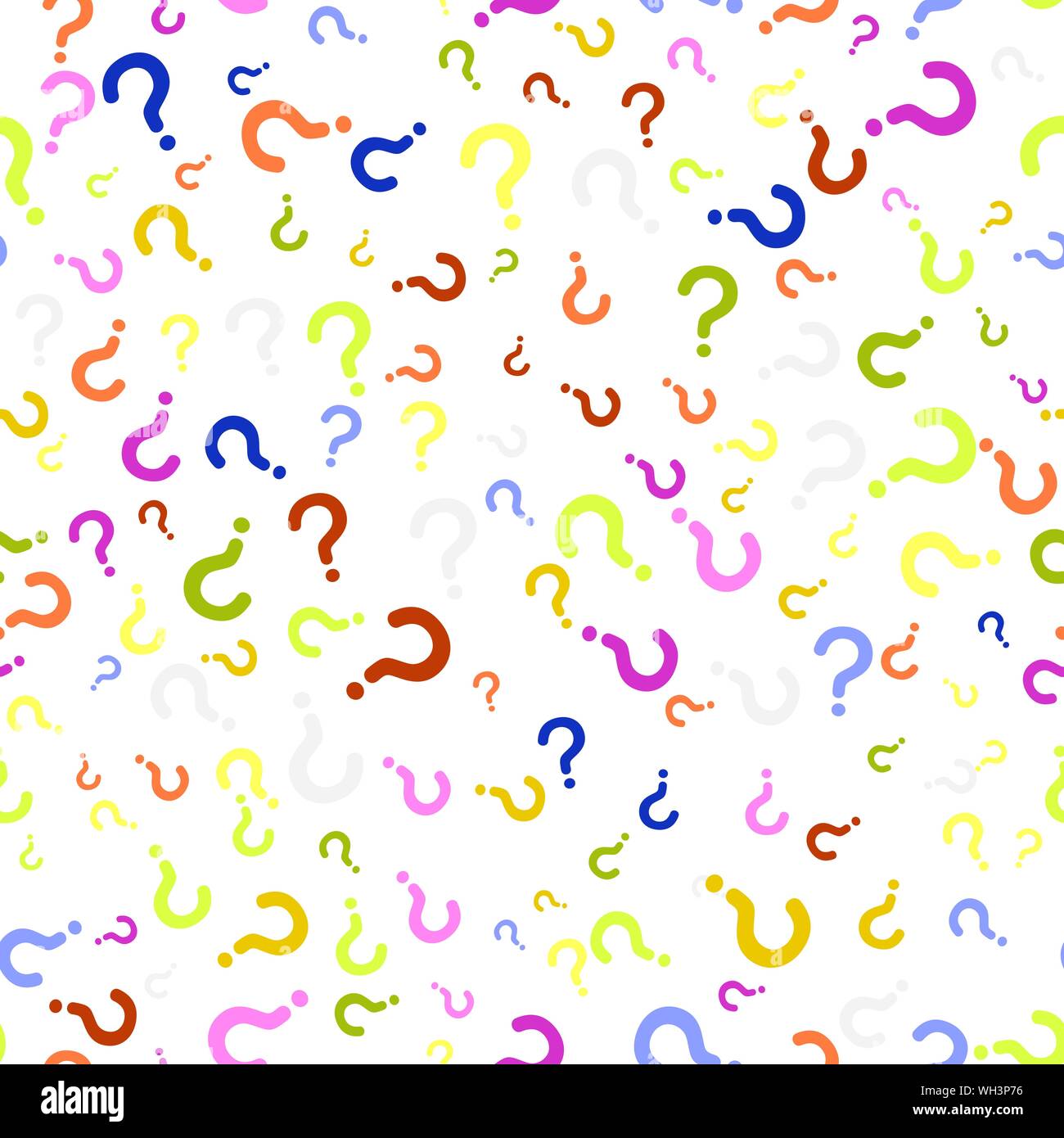 Seamless Pattern Of Question Marks Scattered On A White Background Colorful Poll Template Design For Query Background Faq Interrogation Quiz Po Stock Vector Image Art Alamy
