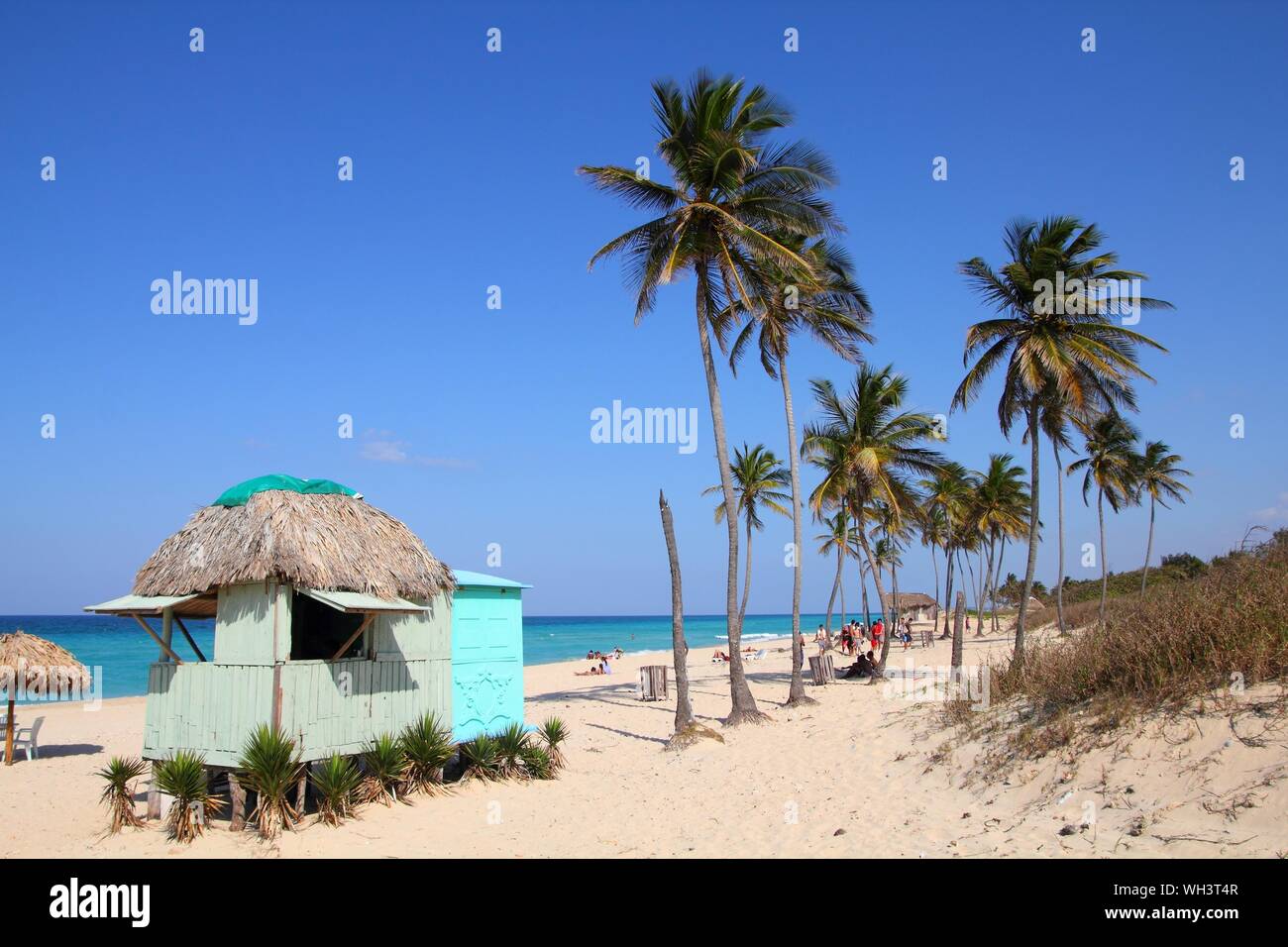 Cuba - Caribbean beach landscape in Playas del Este part of Havana Province. Sandy beach. Stock Photo