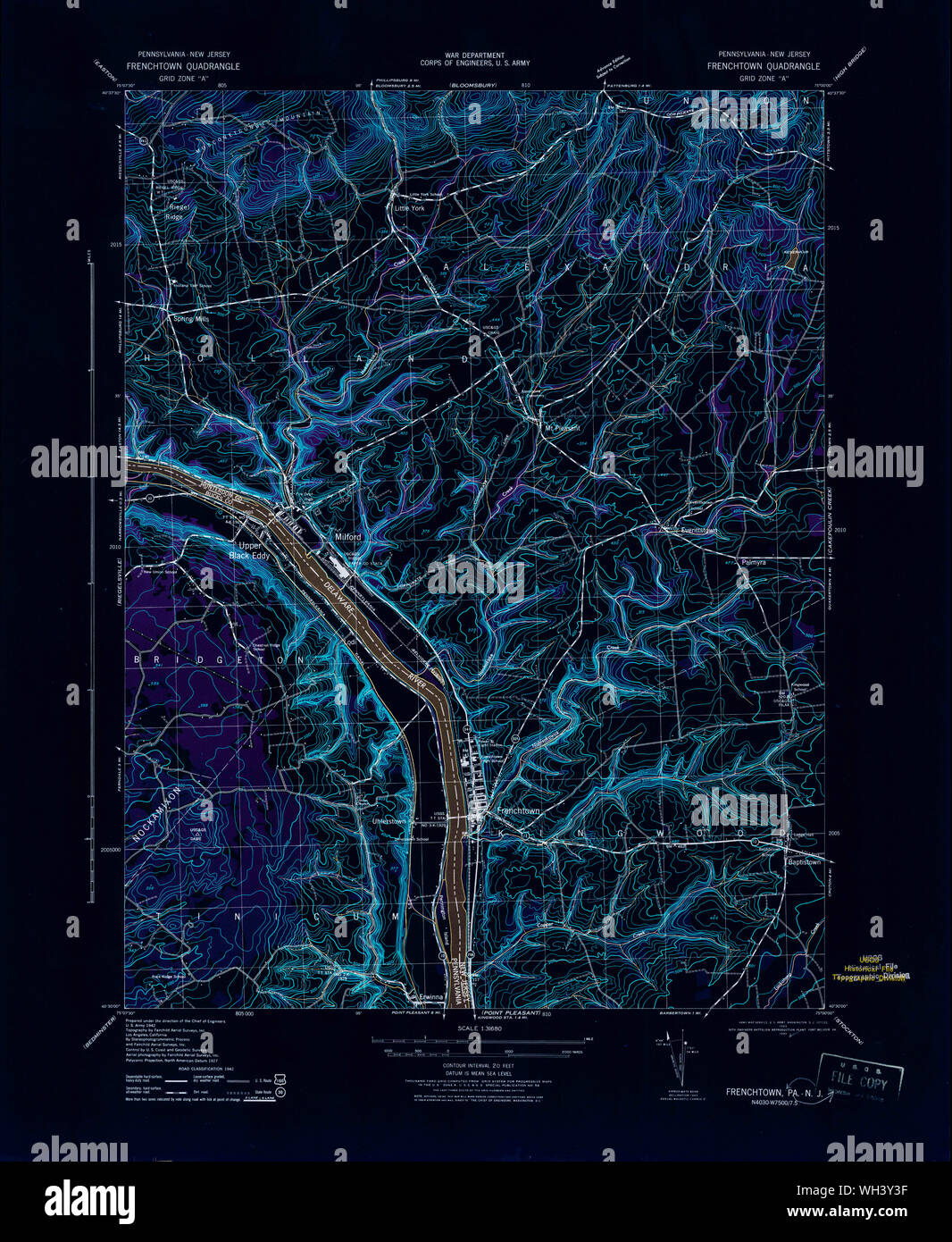 Map of frenchtown new jersey hires stock photography and images Alamy