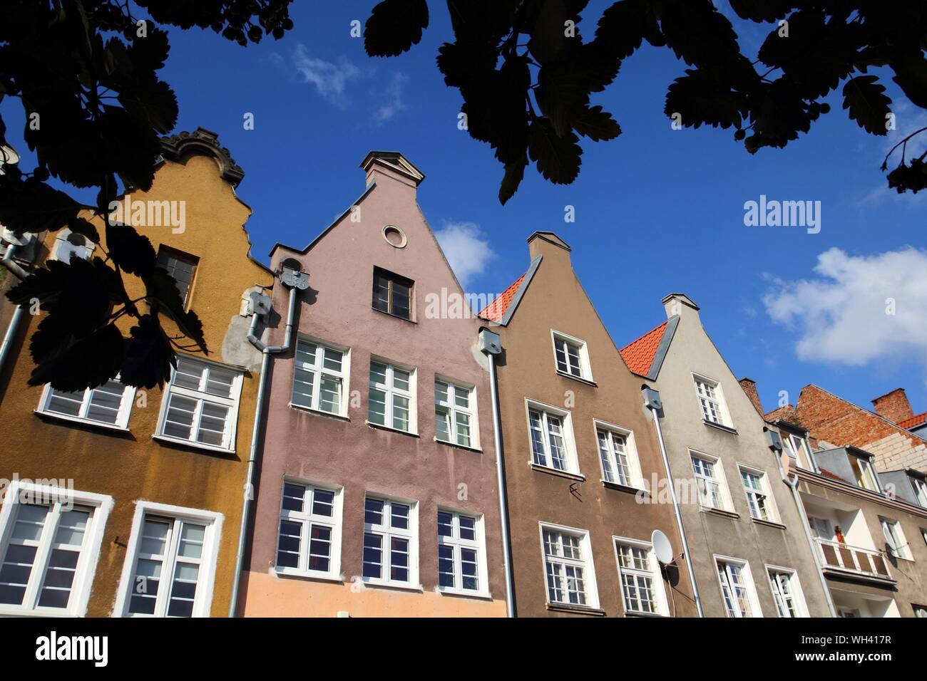 Poland - Gdansk city (also know nas Danzig) in Pomerania region. Typical apartment buildings. Stock Photo