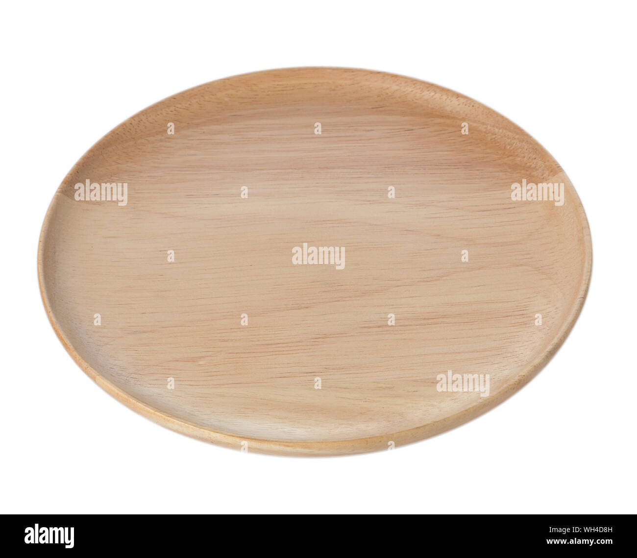 Wooden Plate Against White Background Stock Photo - Alamy