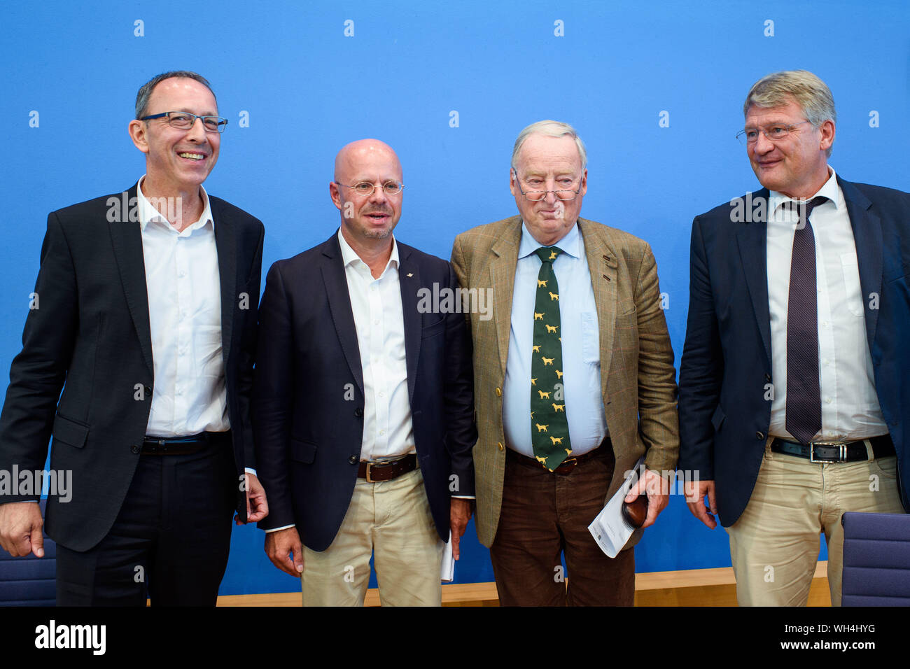 Berlin Germany 02nd Sep 2019 Jorg Urban L R Chairman And Leading Candidate Of The Afd Saxony