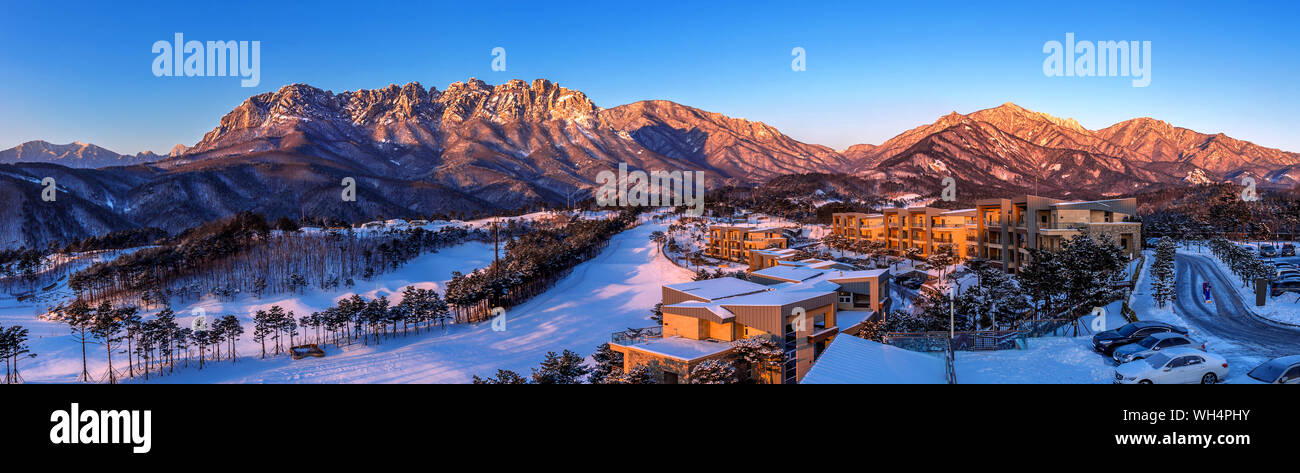 High Angle View Of Snowcapped Mountain Stock Photo