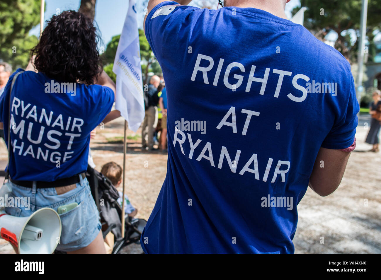 Madrid Spain 2nd September 2019 Ryanair Cabin Crew Workers