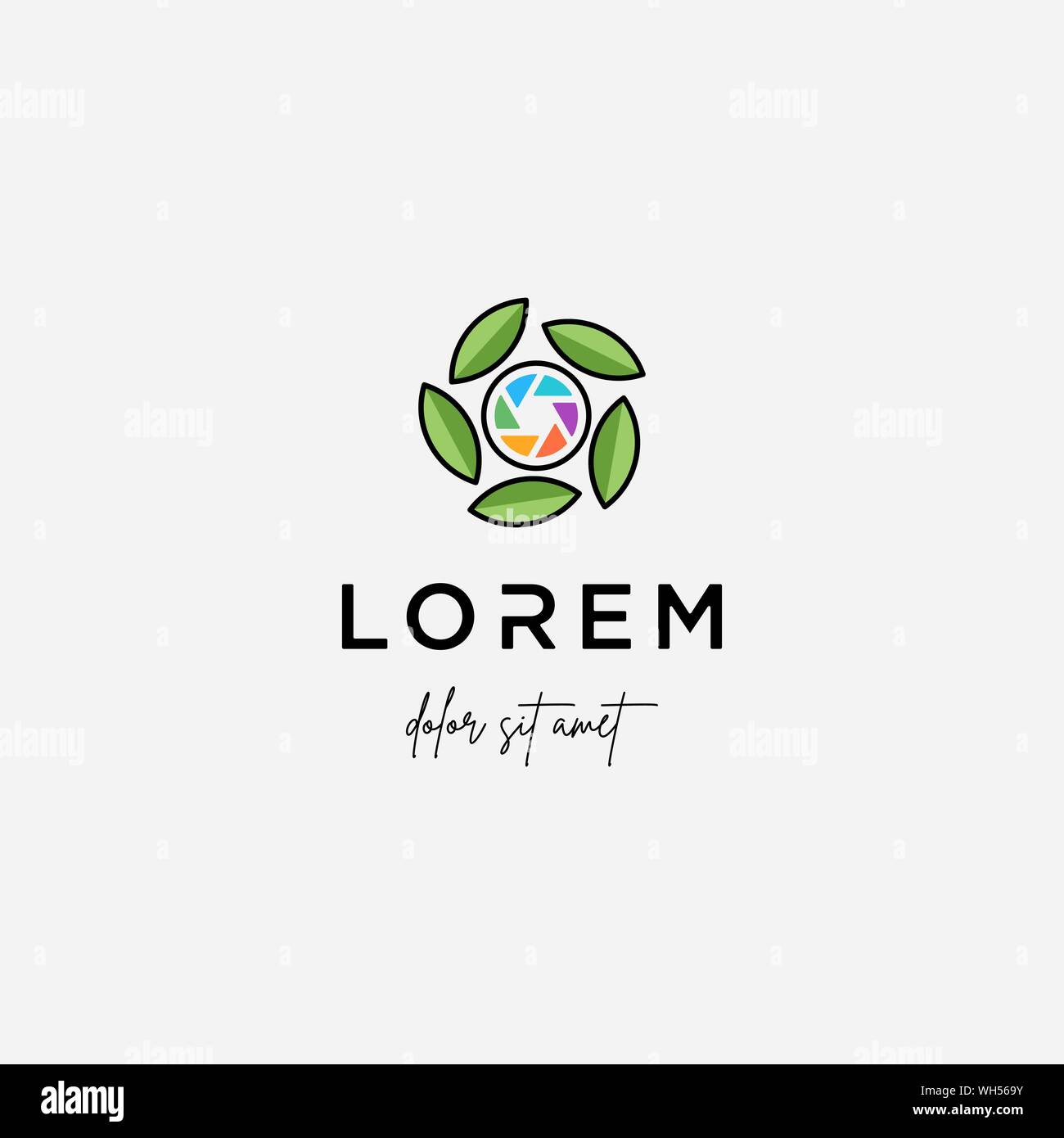 Dog Paw Camera Logo Template Vector Design Stock Vector