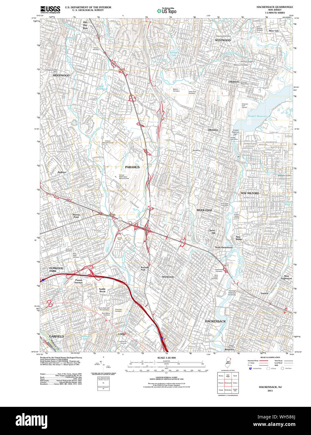 Map of hackensack new jersey Cut Out Stock Images & Pictures Alamy