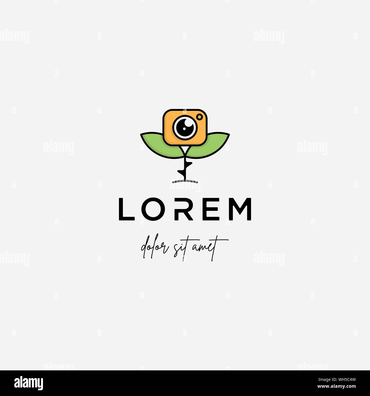 Dog Paw Camera Logo Template Vector Design Stock Vector