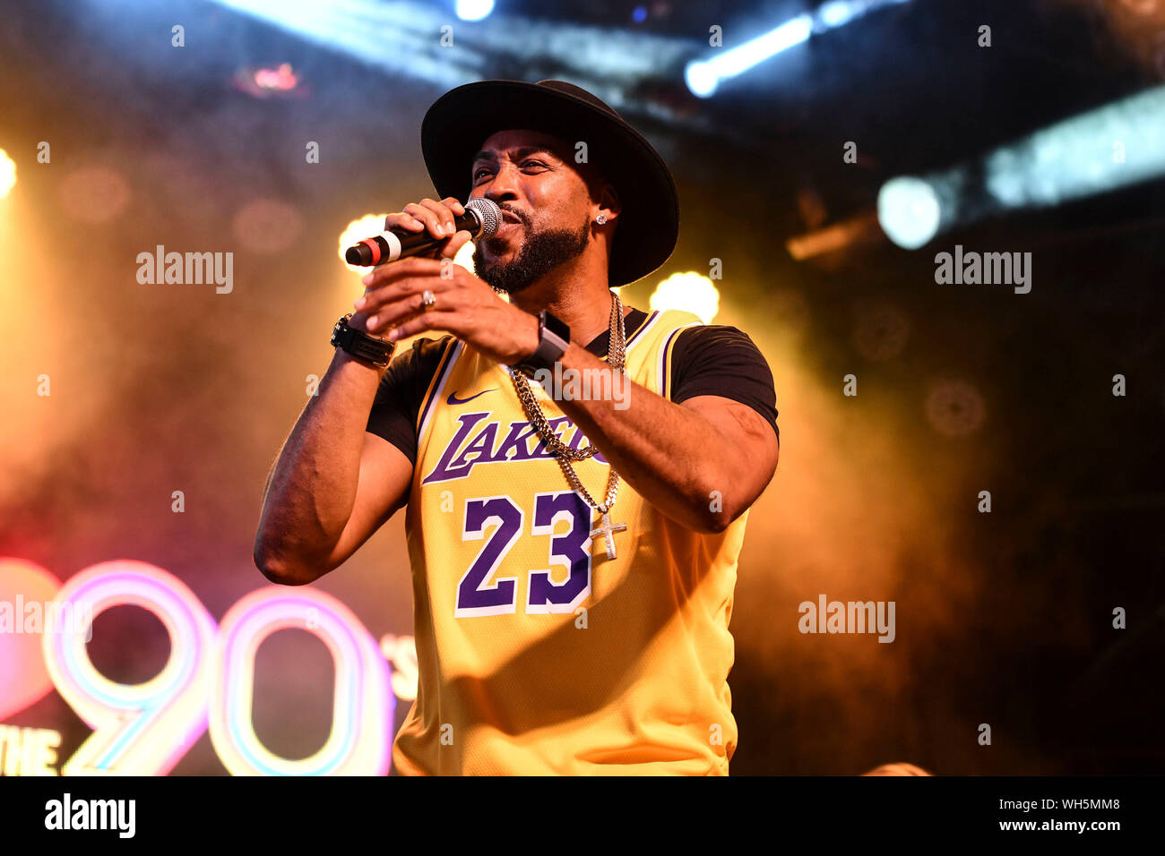 Las Vegas, NV, USA. 1st Sep, 2019. Montell Jordan pictured as Fremont  Street Experience Celebrates Labor Day Weekend during the I Love The 90's  Downtown Rocks Concert Series in Las Vegas on