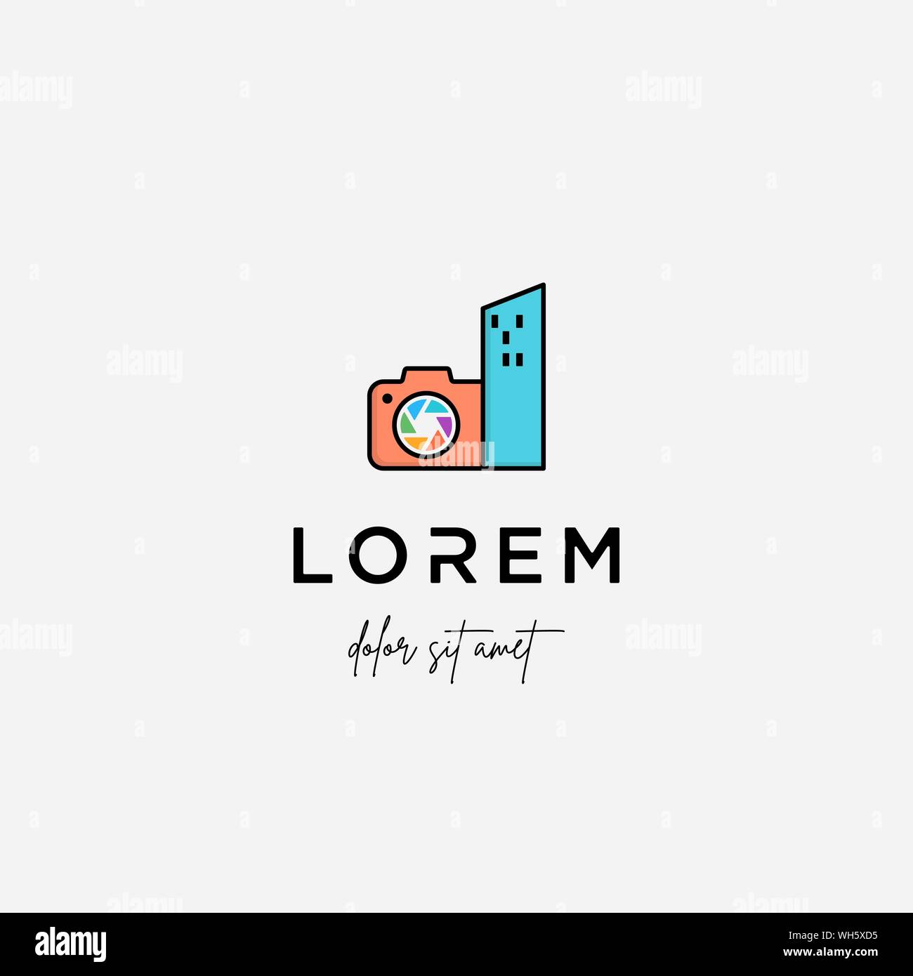 Dog Paw Camera Logo Template Vector Design Stock Vector