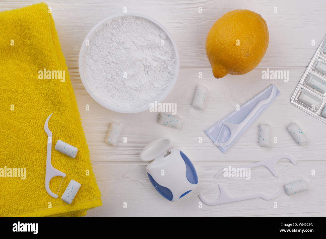 Different tools for cleaning teeth Stock Photo Alamy