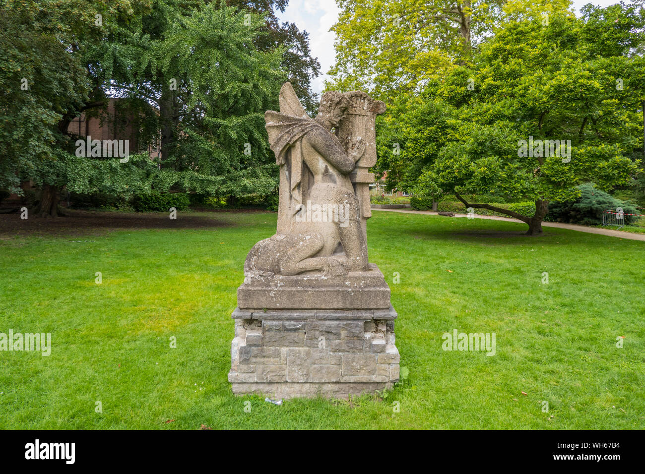 Centaur stone sculpture of Belgian sculpter Ernest Wynants in the