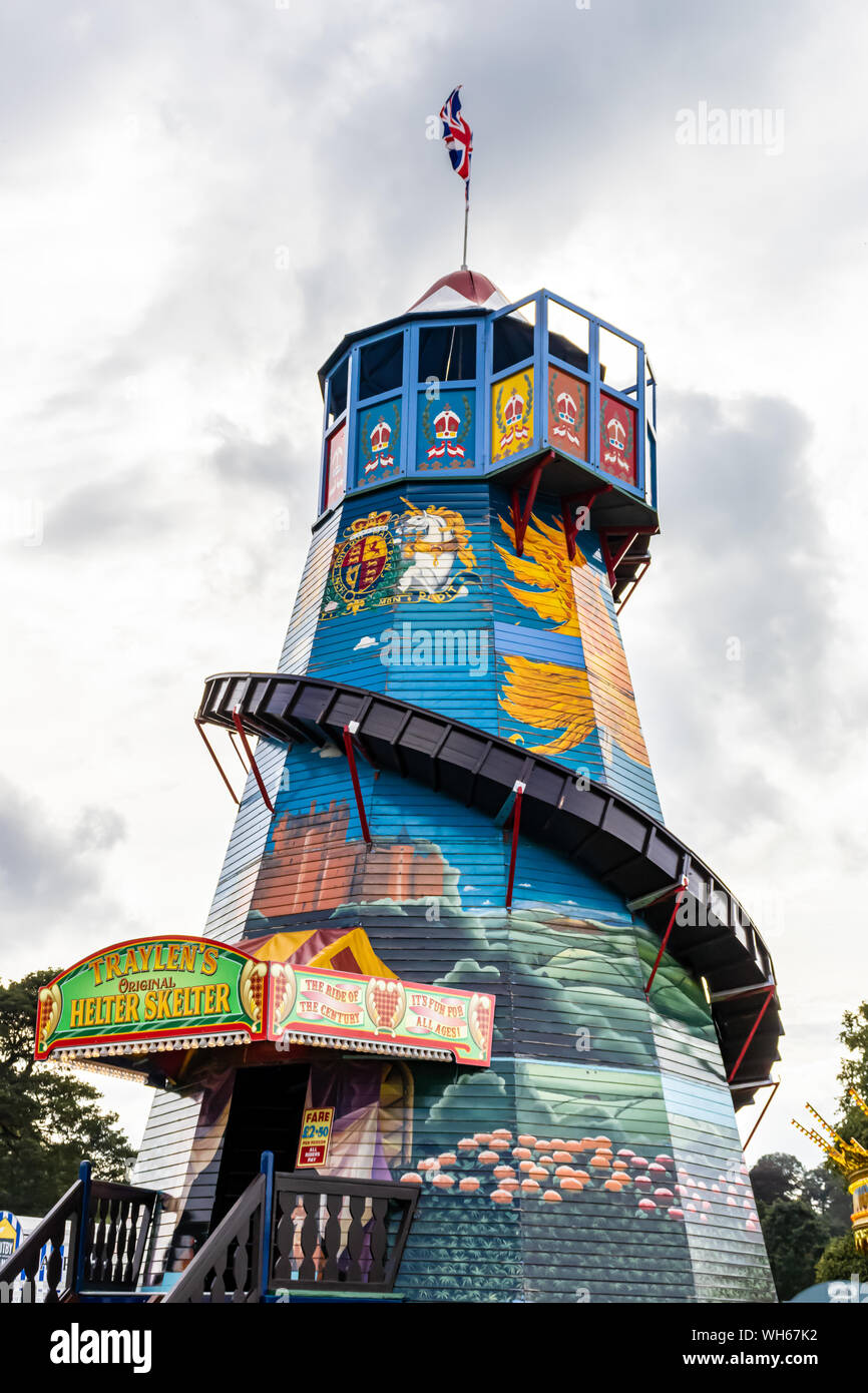 Fairground Gallopers, Helter Skelter and Rides at Chatsworth House