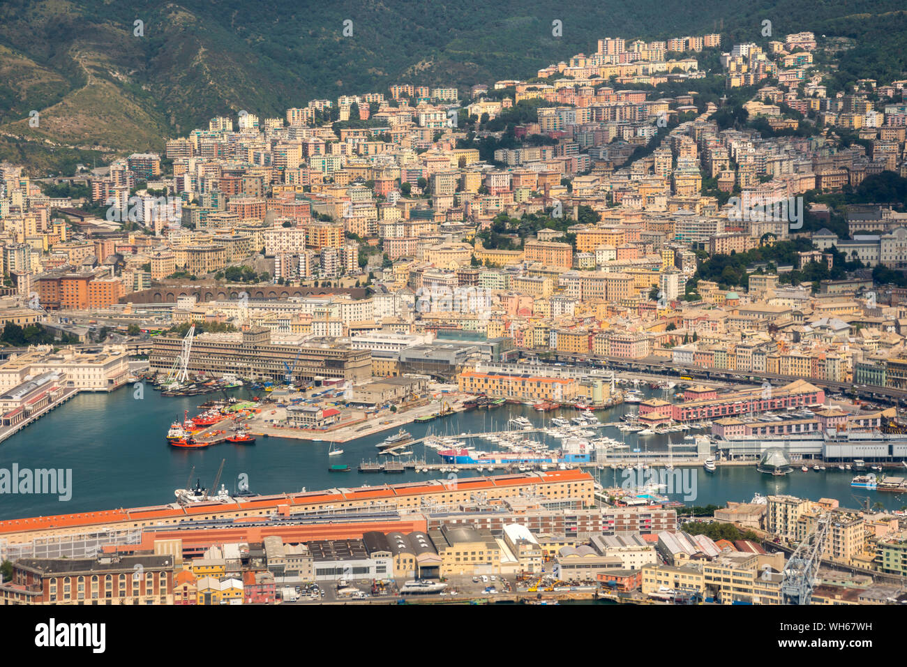 Genoa View Airplane view liguria hi-res stock photography and images - Alamy