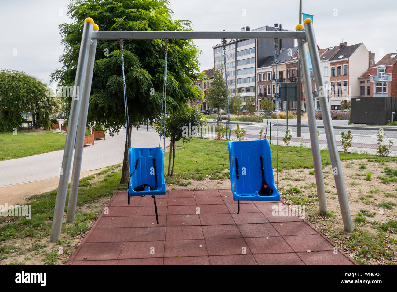 Swingset for adults and elderly people Stock Photo