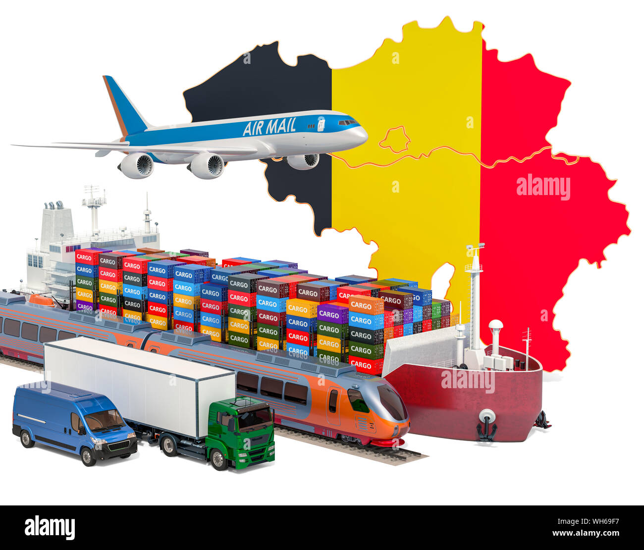 Cargo shipping and freight transportation in Belgium by ship, airplane
