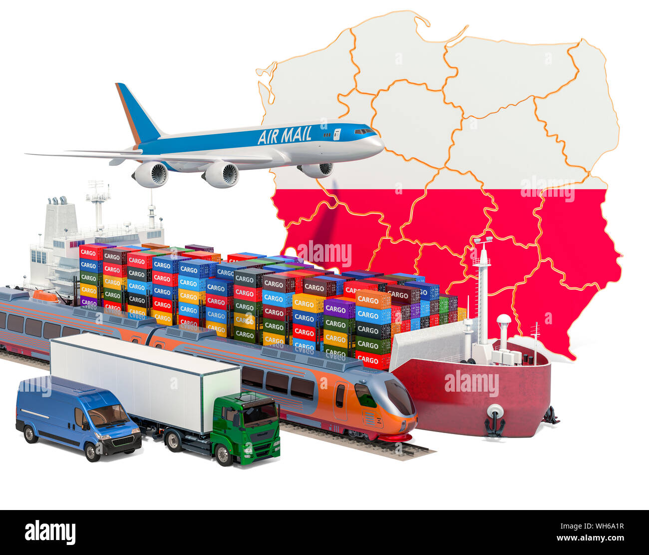 Cargo shipping and freight transportation in Poland by ship, airplane