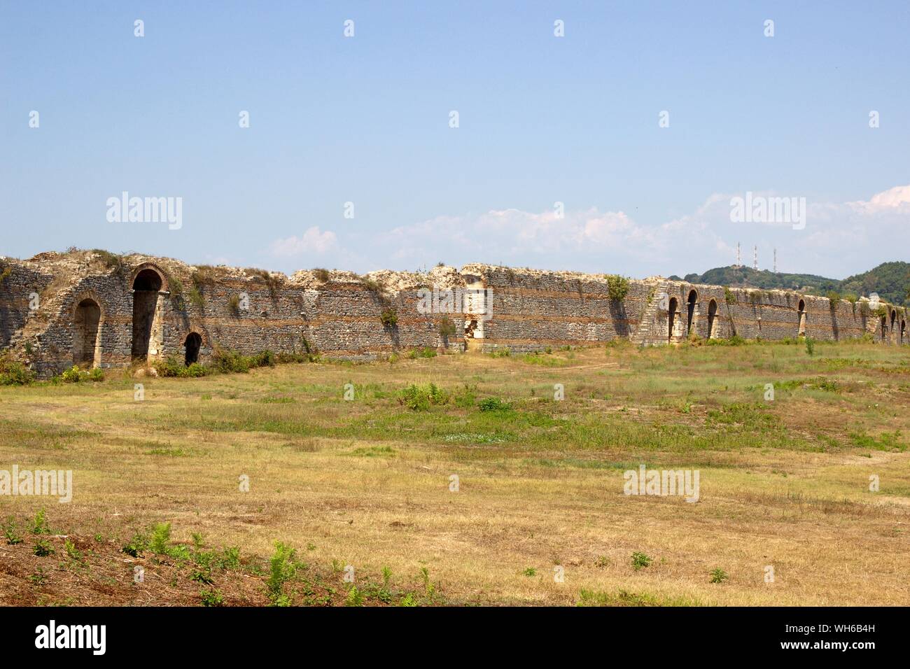 The ancient walls of the Roman empire city of Nicopolis near the city of Preveza in Epirus, Greece Stock Photo