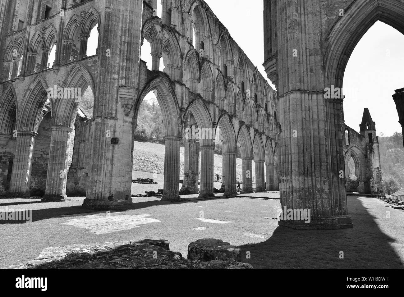 Historic Ruins Of Rievaulx Abbey Stock Photo