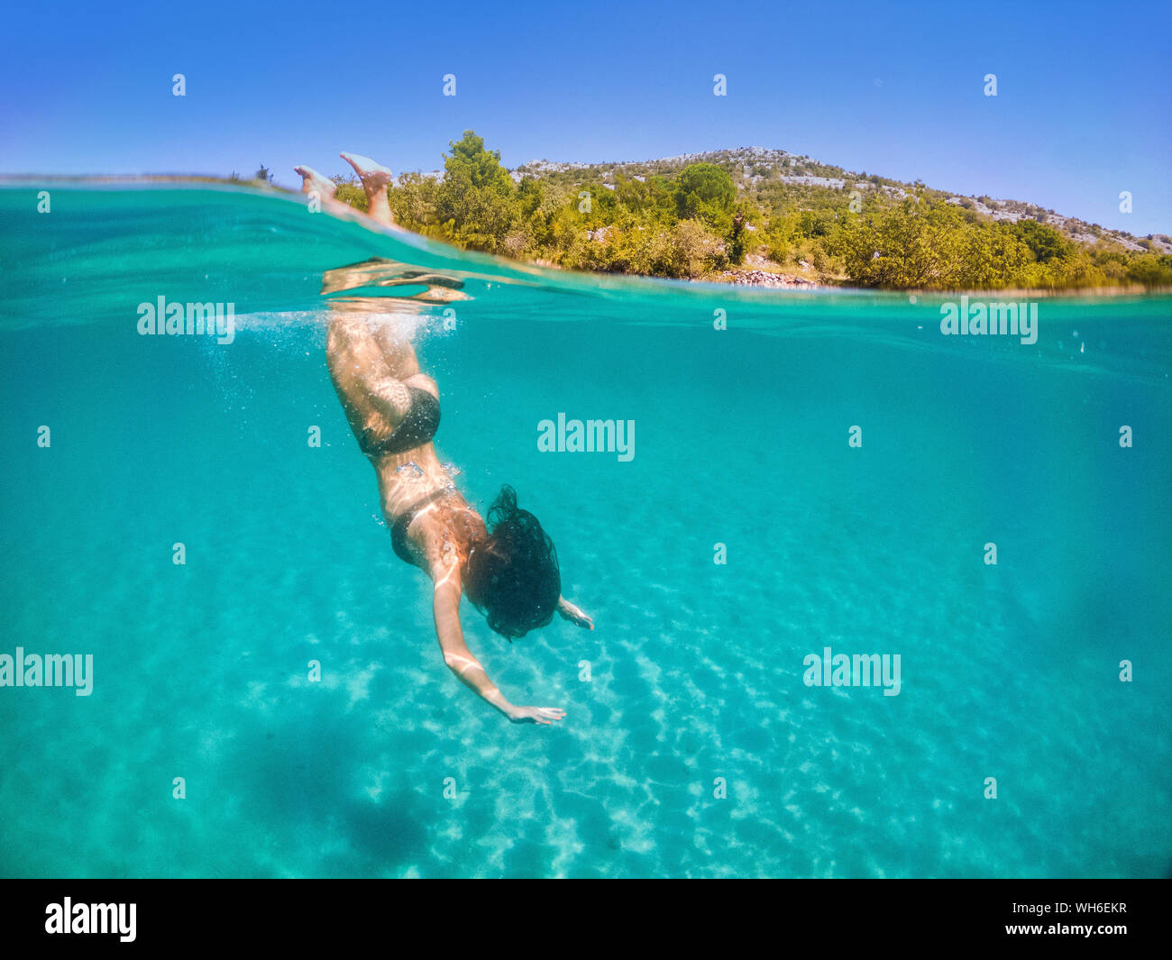 Diving in Adriatic sea, Croatia Stock Photo