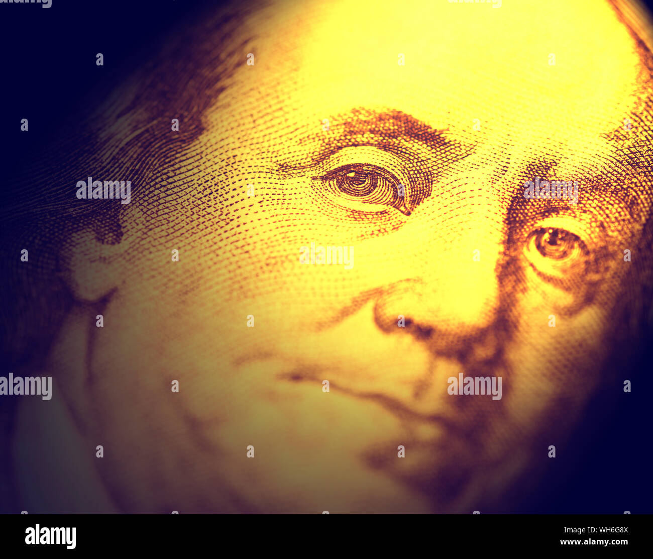 Close-up Of American One Hundred Dollar Bill Stock Photo